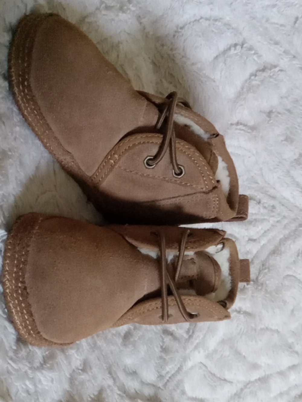 Infant Brown Suede Lace-Up Boots Size 4/5